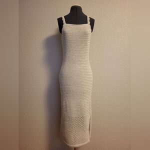 NWT Joie Cream & Metallic Gold Knit Dress Size Small